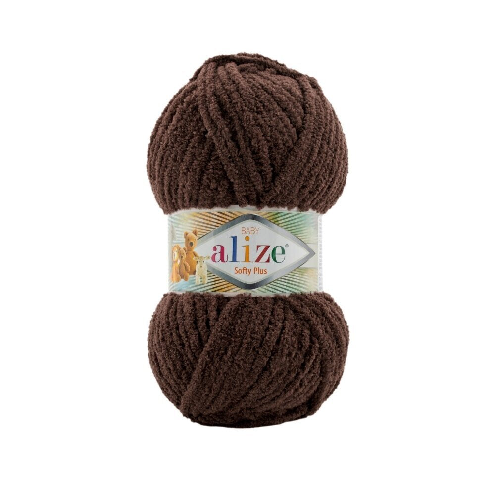 Alize Softy Plus 493 Brūna – bieza pūkaina dzija