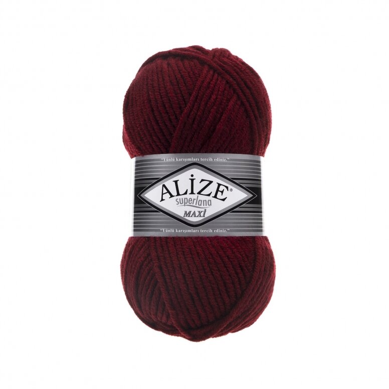 Alize Superlana Maxi 57 Bordo – stori siūlai su vilna