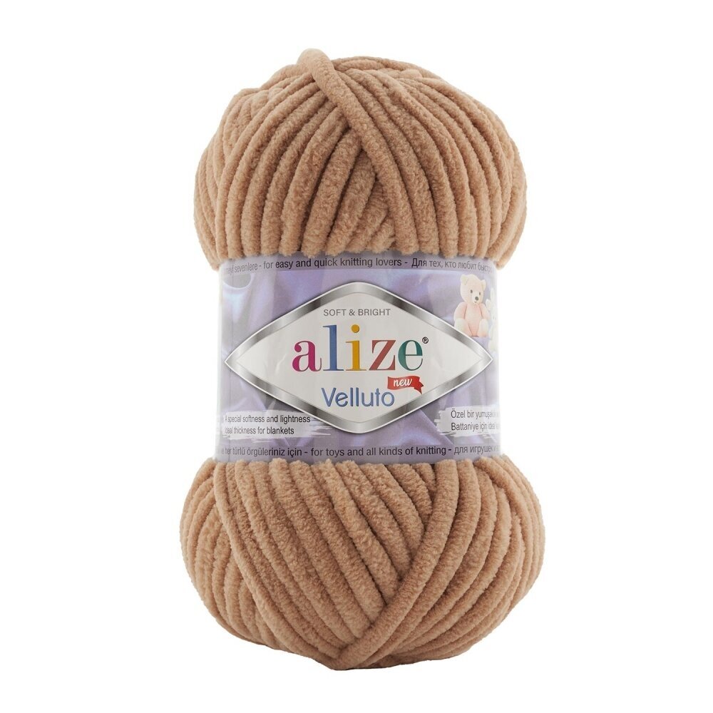 Alize Velluto 429 Kamel – grovt chenillegarn