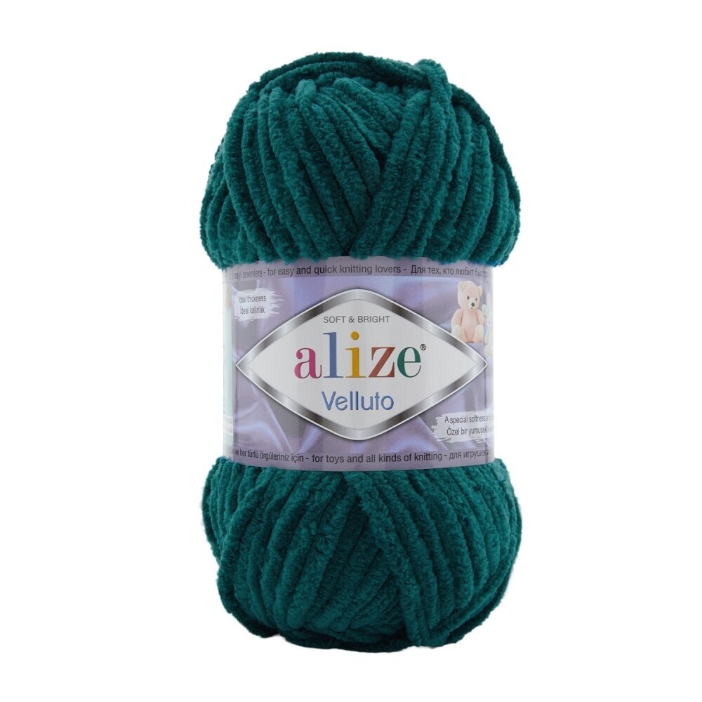 Alize Velluto 426 Petrol – grovt chenillegarn