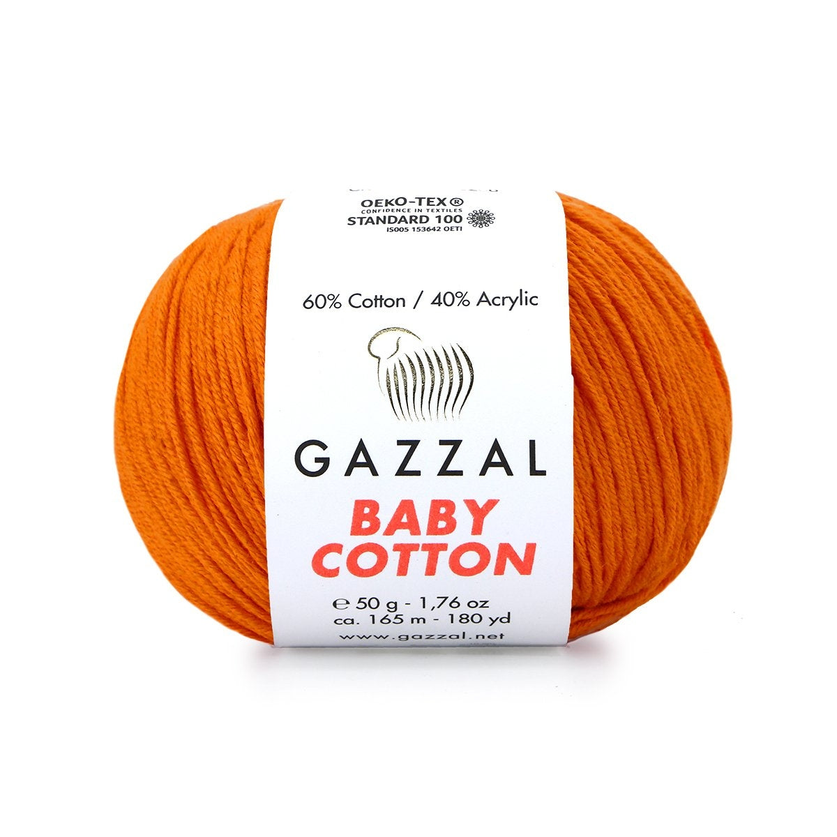Gazzal Baby Cotton 3419 Orange – babygarn i bomull och akryl