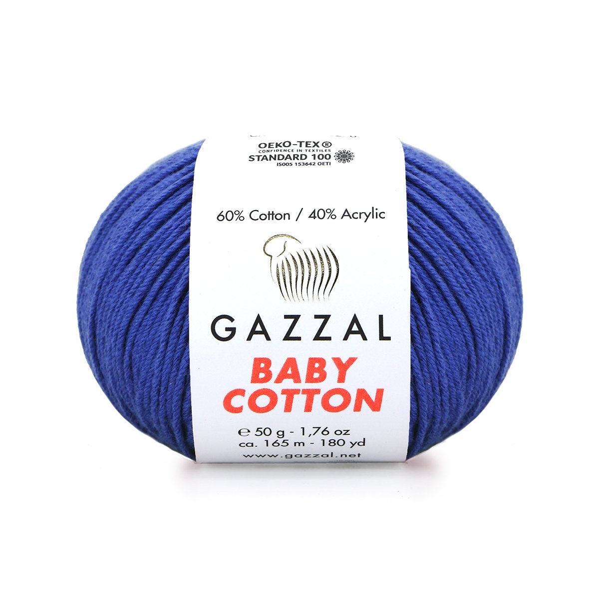 Gazzal Baby Cotton 3421 Kungsblå – babygarn i bomull och akryl