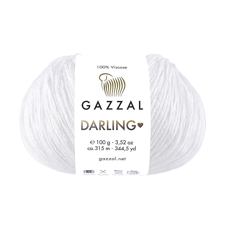 Gazzal Darling 551 White – viscose summer yarn