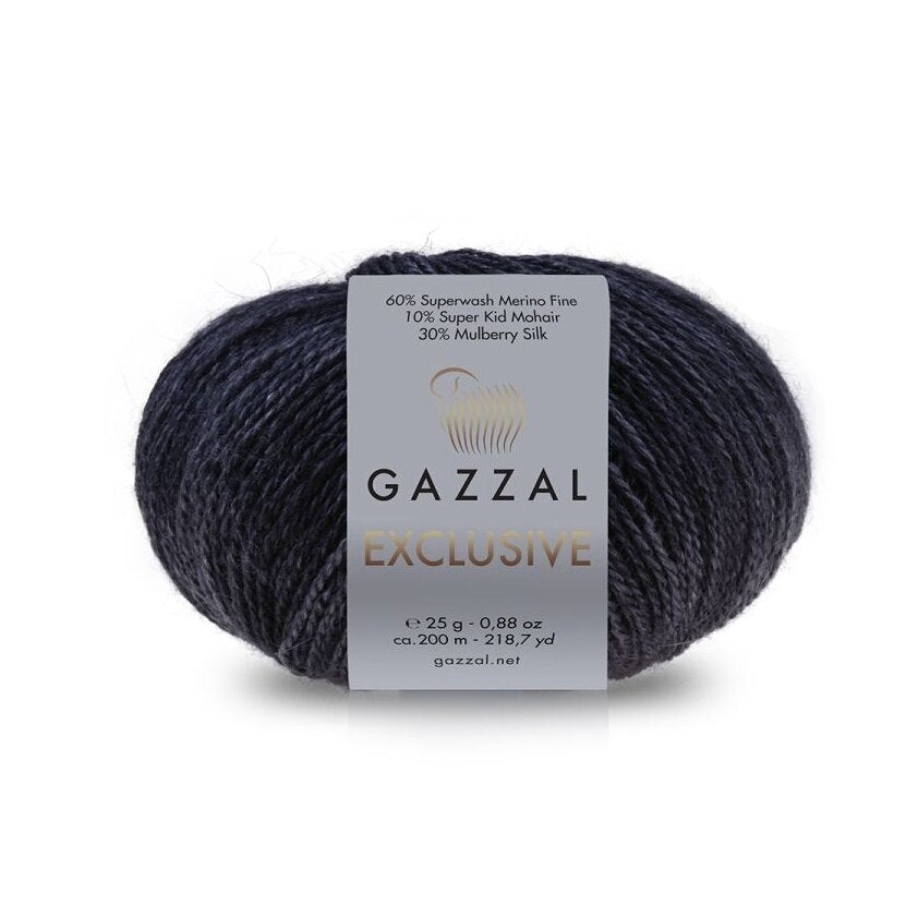 Gazzal Exclusive 9906 Dark Navy – merino silk mohair yarn