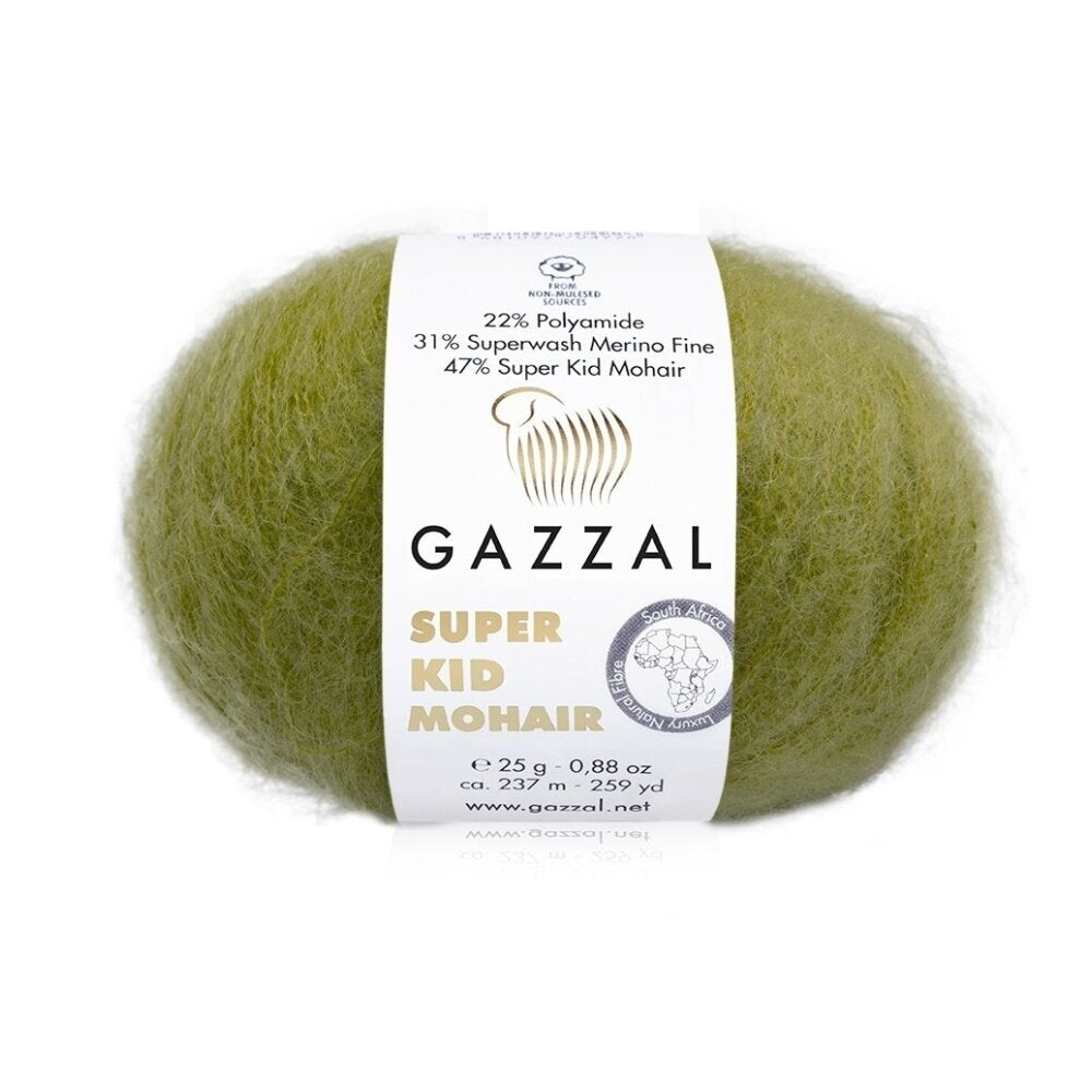 Gazzal Super Kid Mohair 64422 Green – kid mohair merino yarn