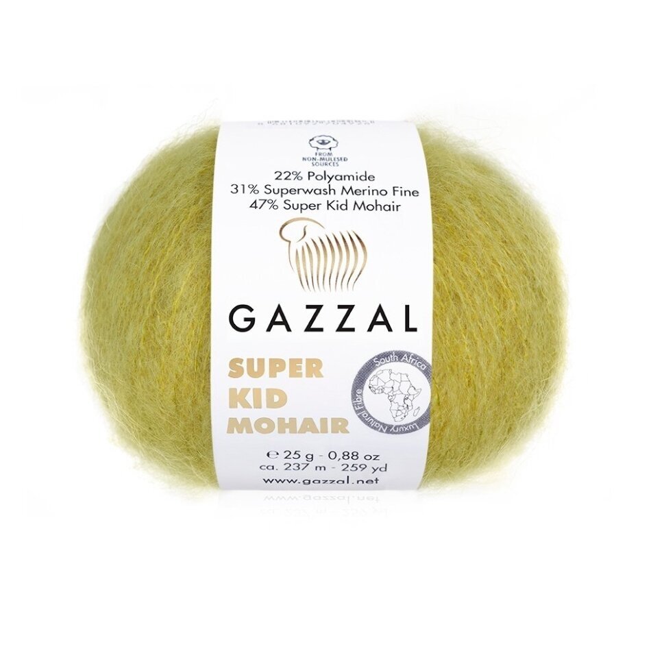Gazzal Super Kid Mohair 64405 Khaki – kid mohair merino yarn