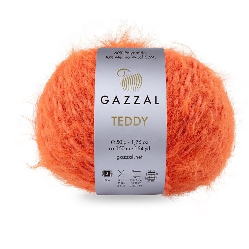Gazzal Teddy 6545 Terakotos – buklė siūlai su merino vilna