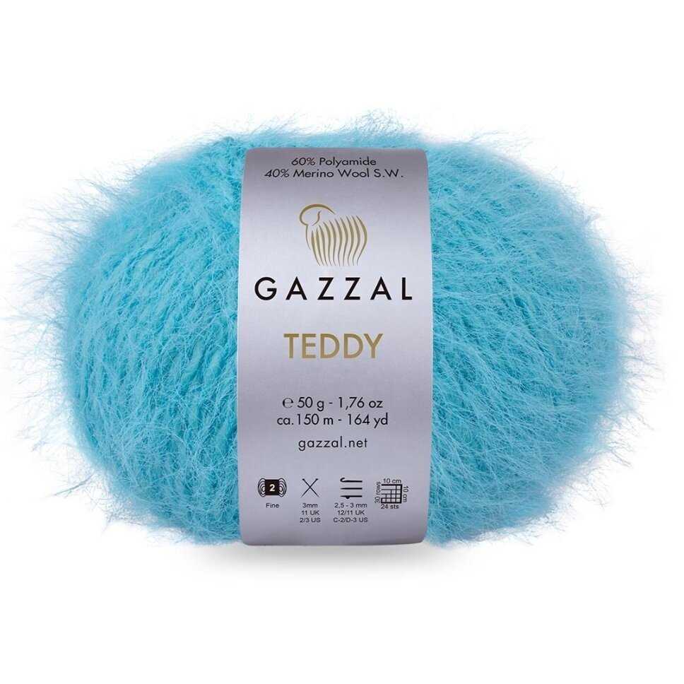 Gazzal Teddy 6557 Turkio – buklė siūlai su merino vilna