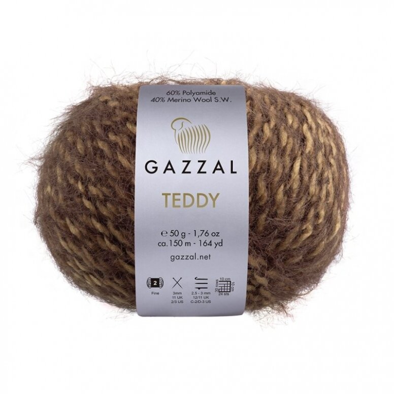 Gazzal Teddy 6541 Mokos – buklė siūlai su merino vilna
