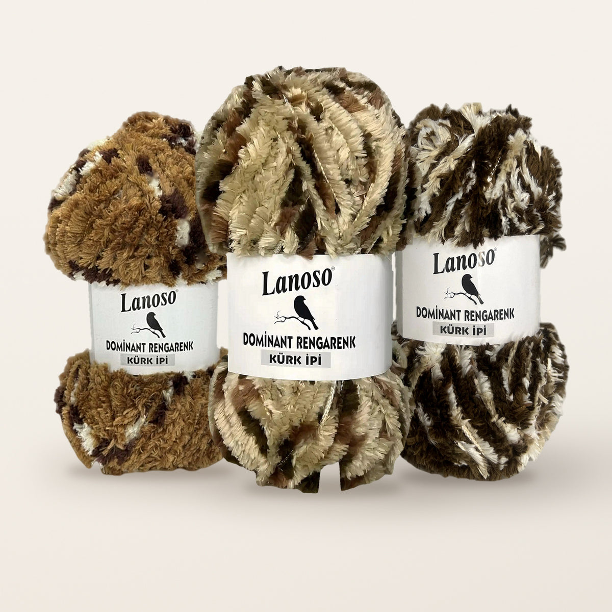 Lanoso Dominanti Colorful fur yarn – colours 1009, 1006 and 1007