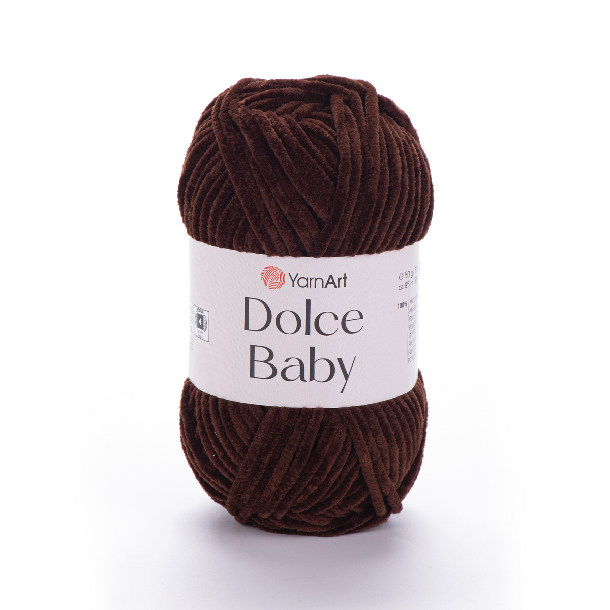YarnArt Dolce Baby 775 Mörkbrun – tunt sammetschenillegarn