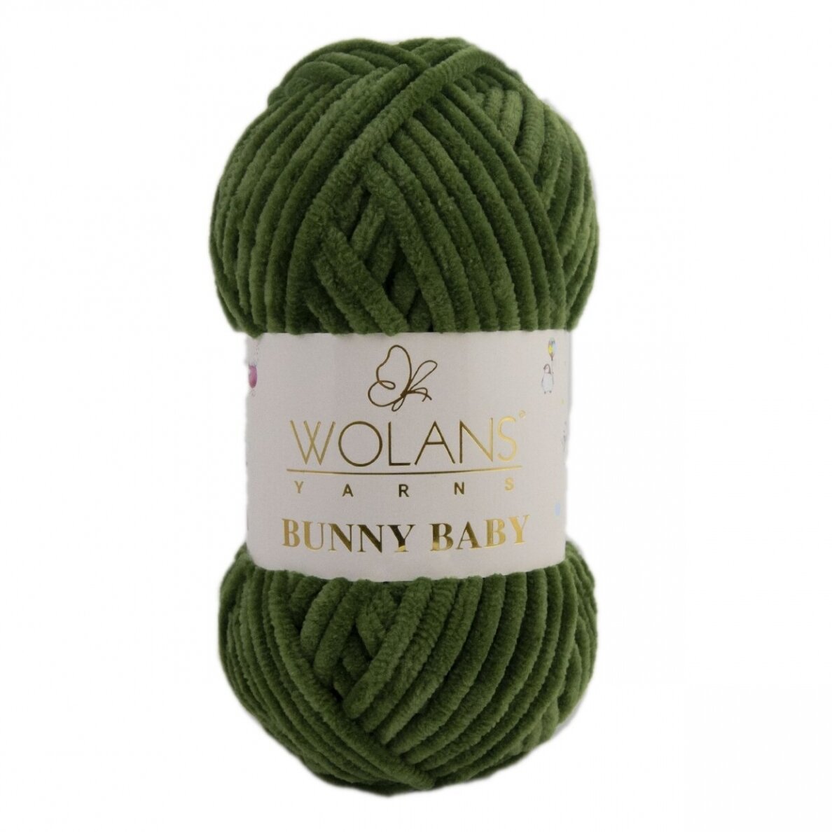Wolans Bunny Baby 100-32 Mörkoliv – chenillegarn