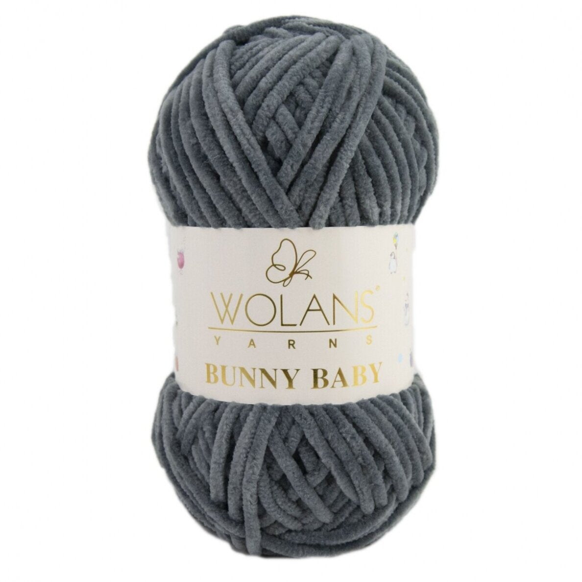 Wolans Bunny Baby 100-09 Kolgrå – chenillegarn
