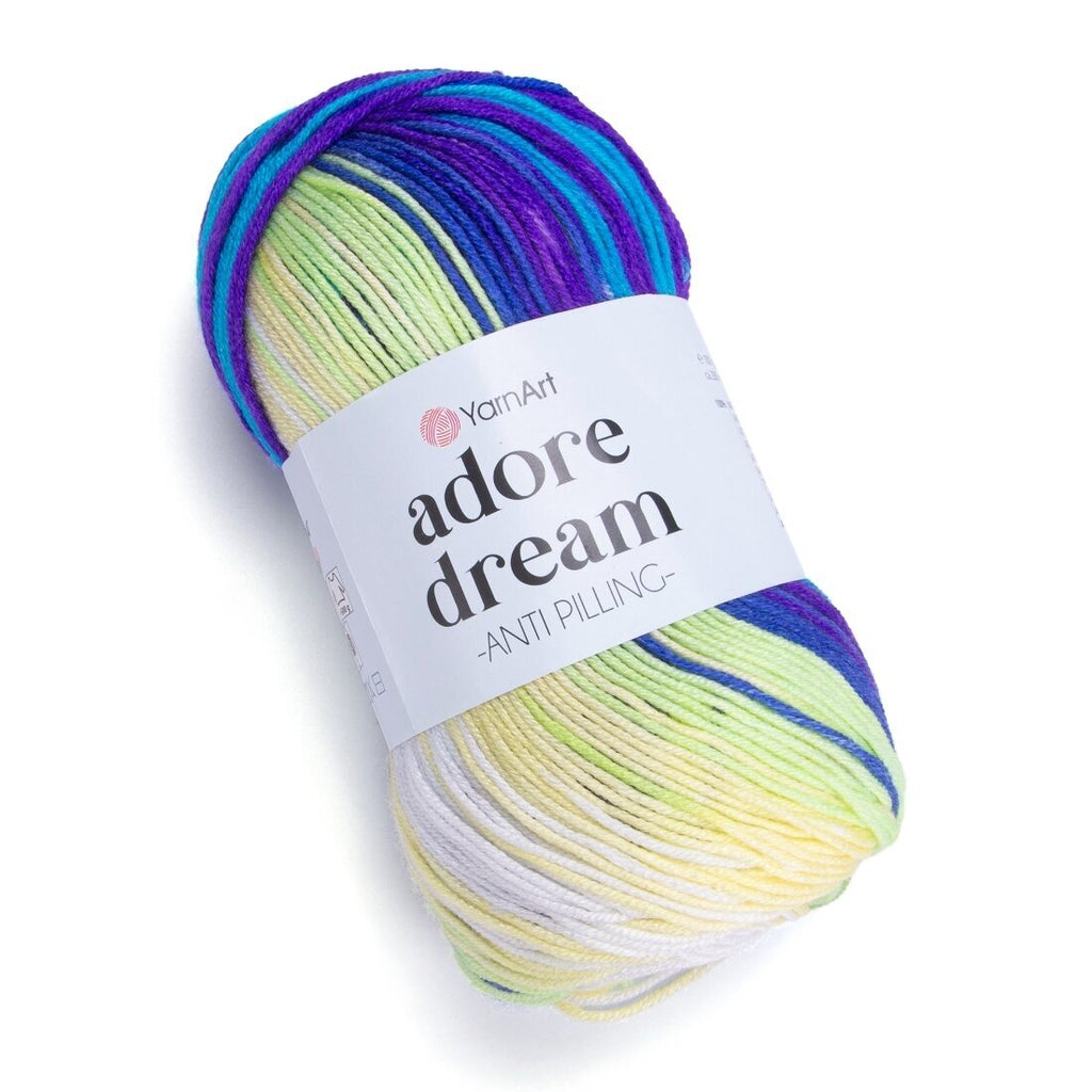 YarnArt Adore Uni - 5 Gomitoli Di Lana Turca Antipelucchi, 100% Poliacrilico, Colore Blu Marino 350, 280m/100g