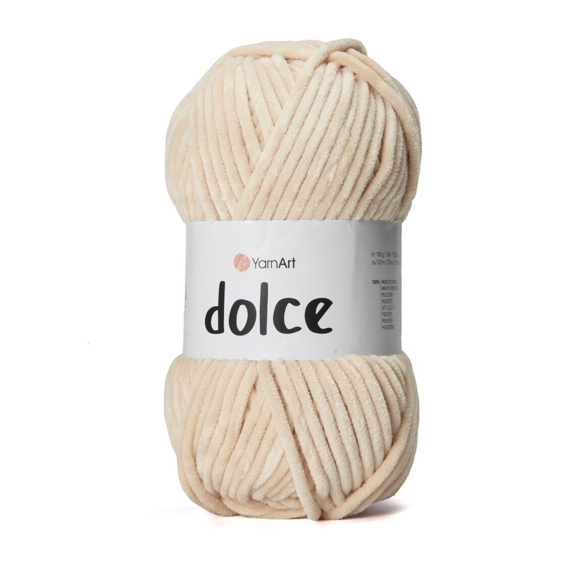 YarnArt Dolce 857 Kreminė – stori pliušiniai siūlai