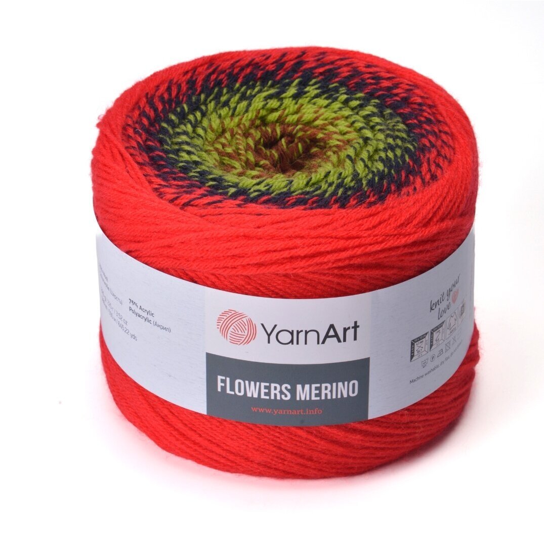 Christmas "Panettone" Yarn Gift Set YarnArt Flowers Merino
