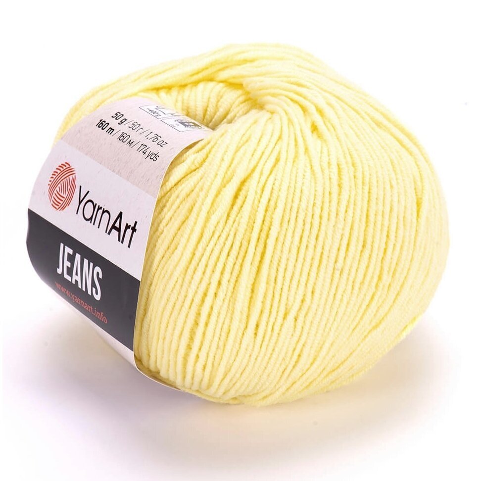 YarnArt Jeans 67 Ljusgul – bomulls- och akrylgarn