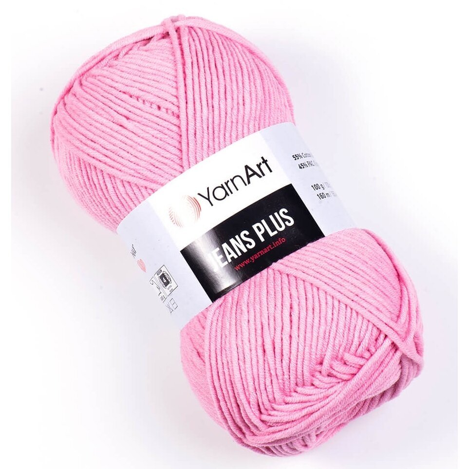 YarnArt Jeans Plus 36 Pink – thick cotton acrylic yarn