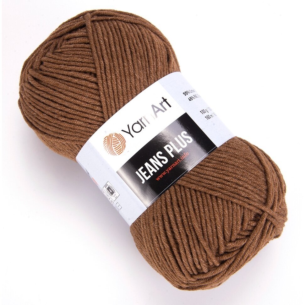 YarnArt Jeans Plus 40 Brown – thick cotton acrylic yarn