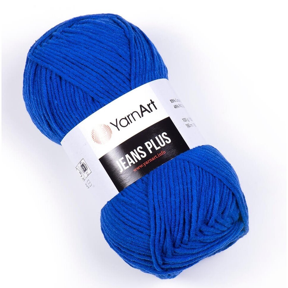 YarnArt Jeans Plus 47 Royal Blue – thick cotton acrylic yarn
