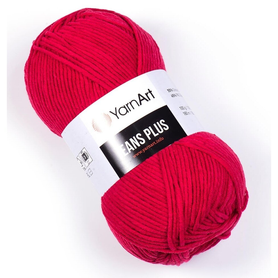 YarnArt Jeans Plus 51 Red – thick cotton acrylic yarn