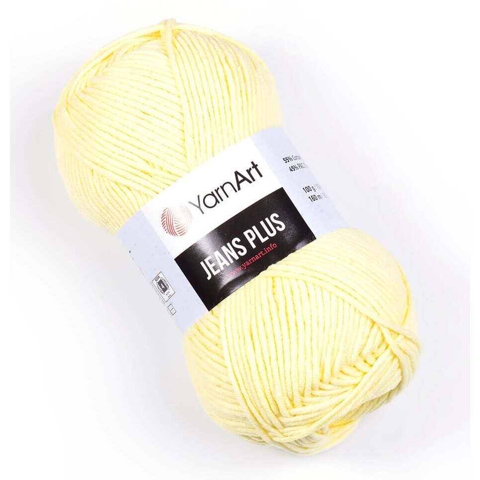 YarnArt Jeans Plus 67 Light Yellow – thick cotton acrylic yarn