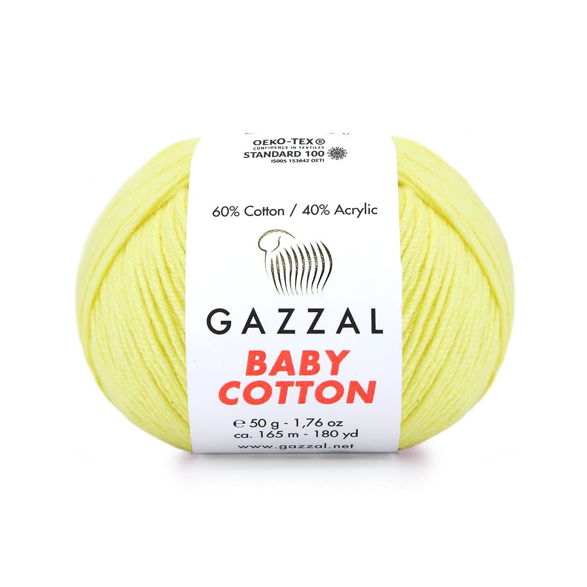 Gazzal Baby Cotton 3413 Ljusgul – babygarn i bomull och akryl