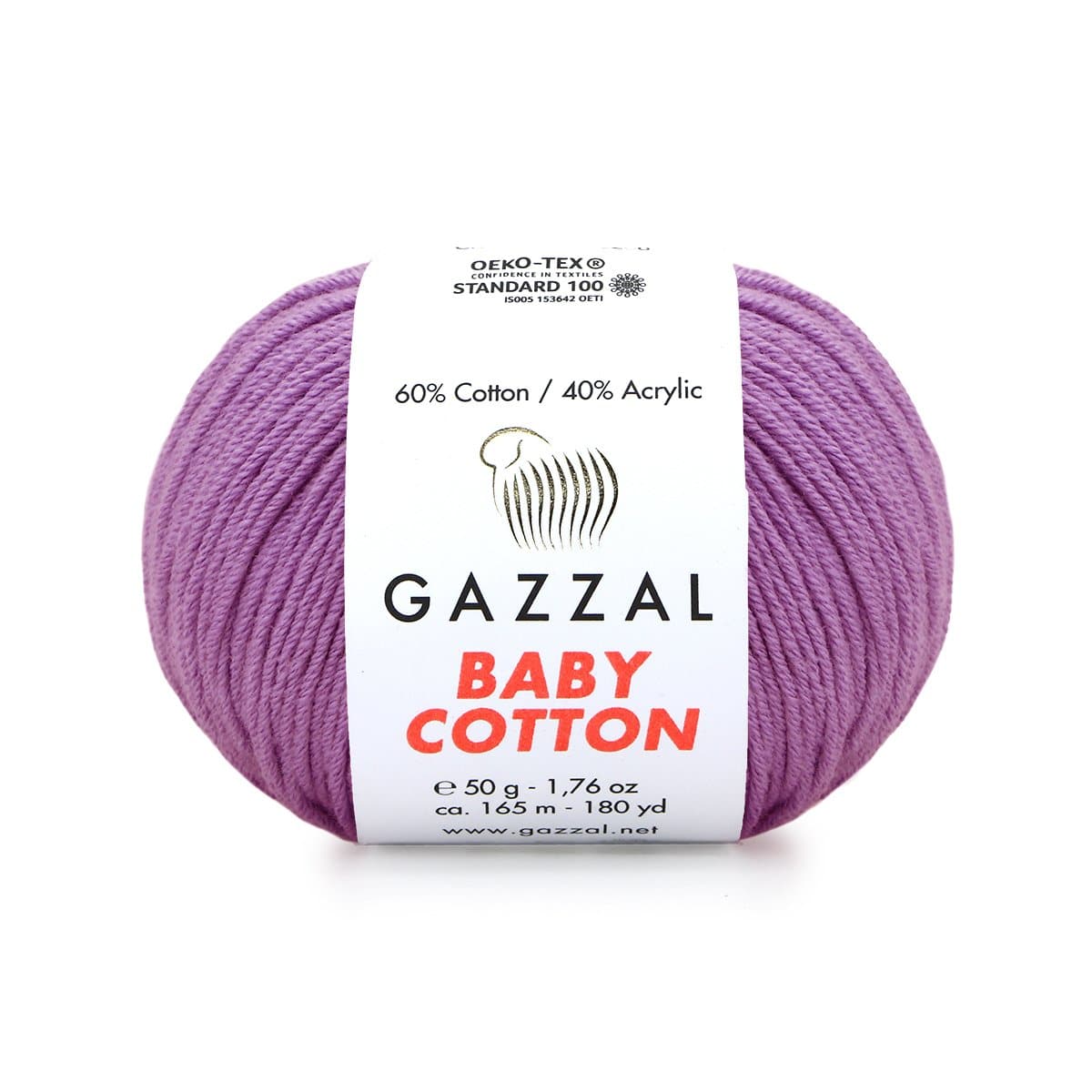 Gazzal Baby Cotton 3414 Violett – babygarn i bomull och akryl