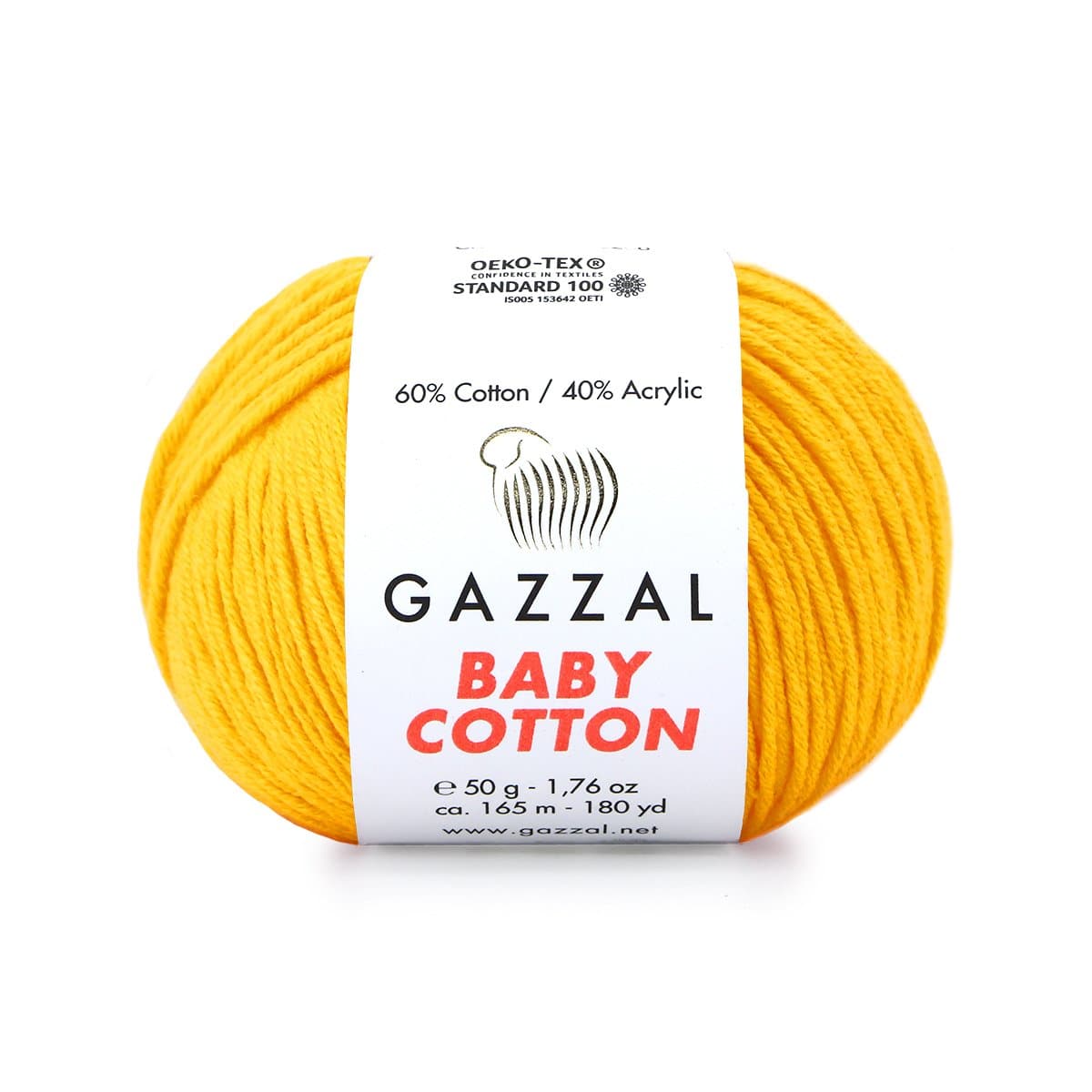 Gazzal Baby Cotton 3417 Gul – babygarn i bomull och akryl