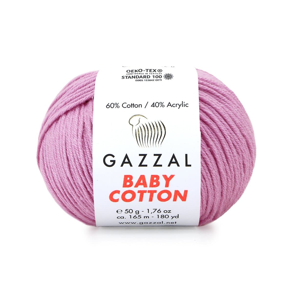 Gazzal Baby Cotton 3422 Malva – babygarn i bomull och akryl
