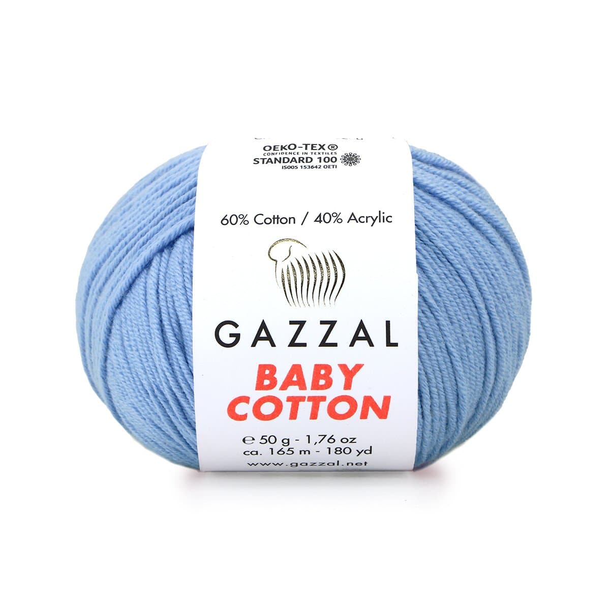 Gazzal Baby Cotton 3423 Blåklint – babygarn i bomull och akryl