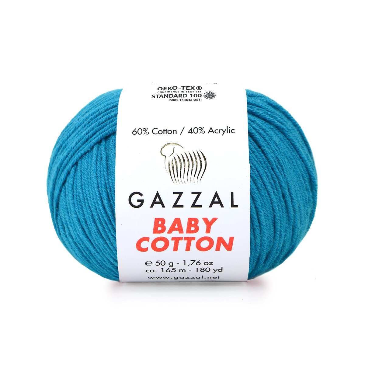 Gazzal Baby Cotton 3428 Havsblå – babygarn i bomull och akryl