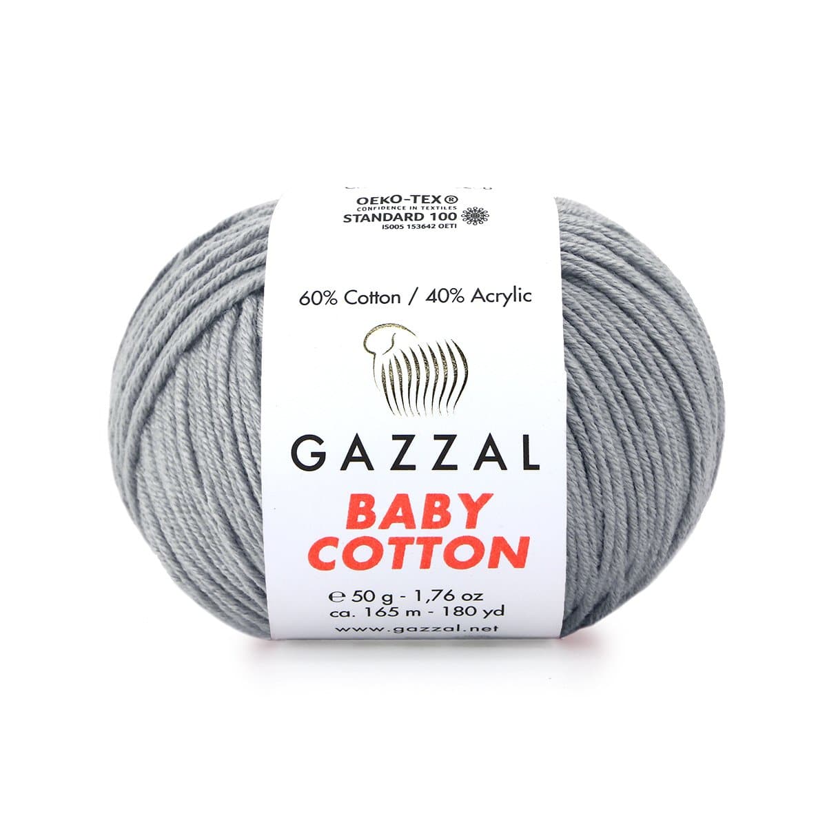 Gazzal Baby Cotton 3430 Grå – babygarn i bomull och akryl