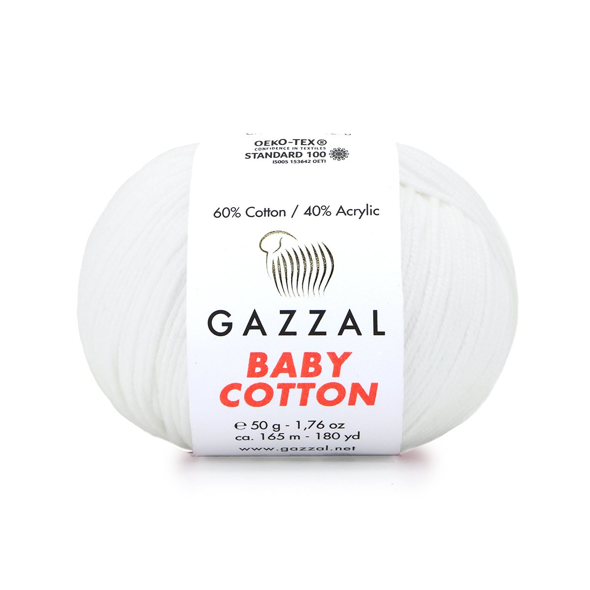 Gazzal Baby Cotton 3432 Vit – babygarn i bomull och akryl