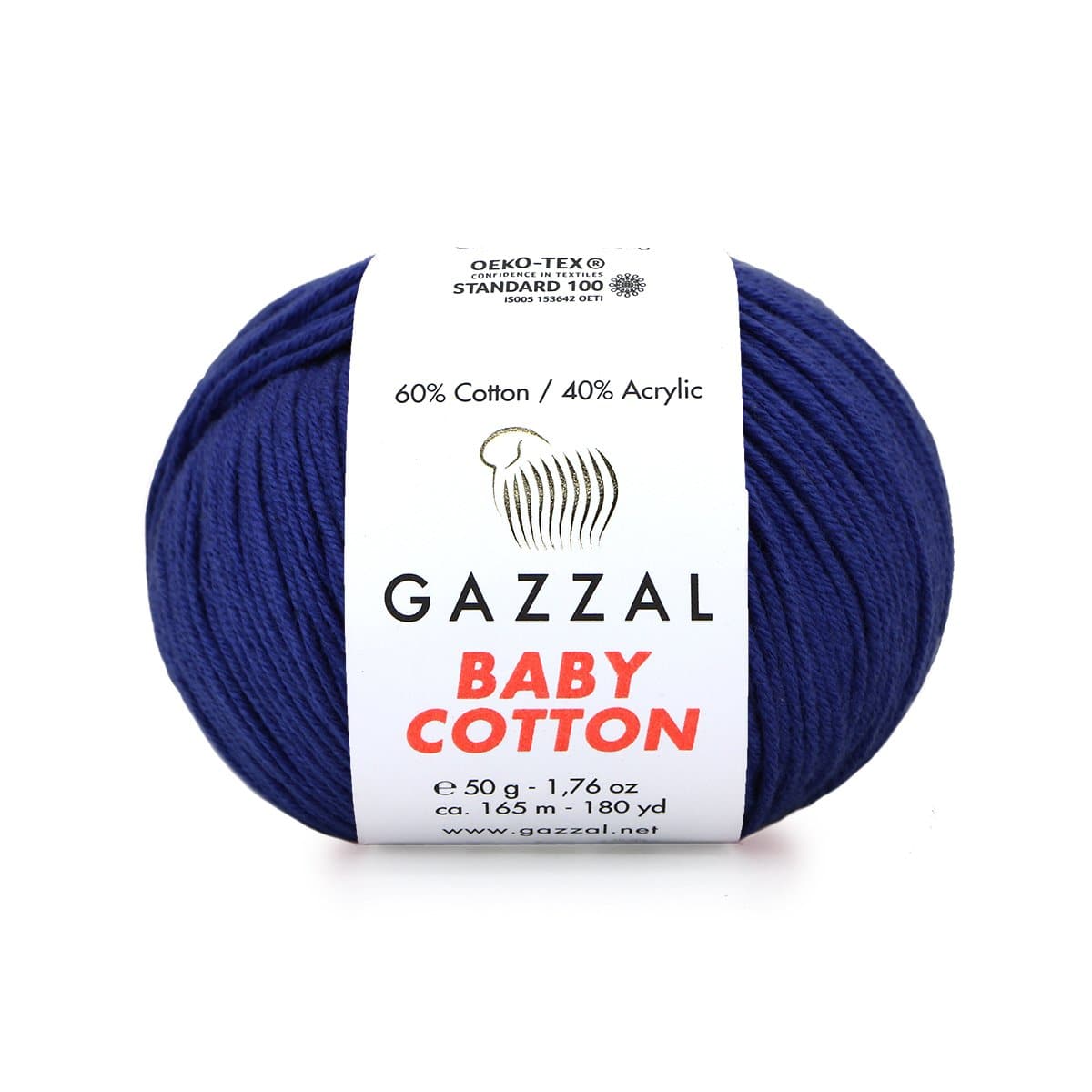 Gazzal Baby Cotton 3438 Marinblå – babygarn i bomull och akryl