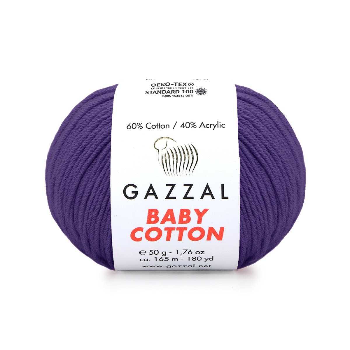Gazzal Baby Cotton 3440 Purpur – babygarn i bomull och akryl