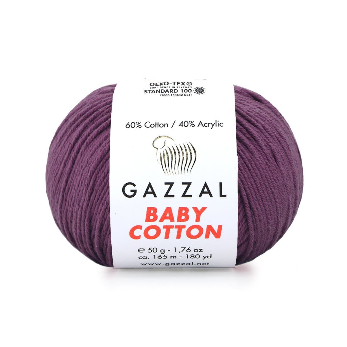 Gazzal Baby Cotton 3441 Aubergine – babygarn i bomull och akryl