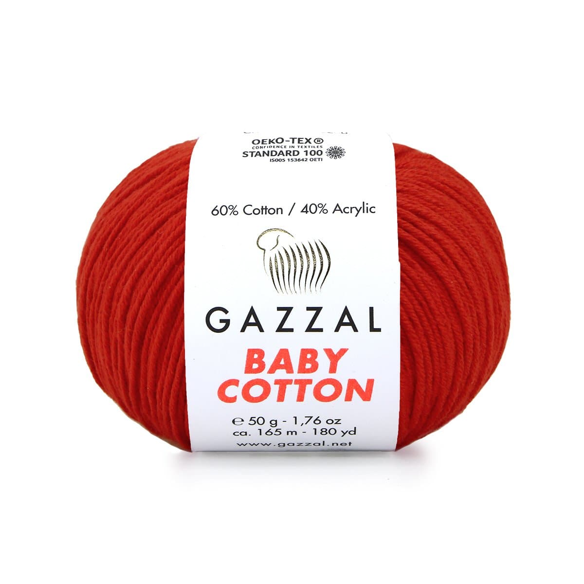 Gazzal Baby Cotton 3443 Röd – babygarn i bomull och akryl