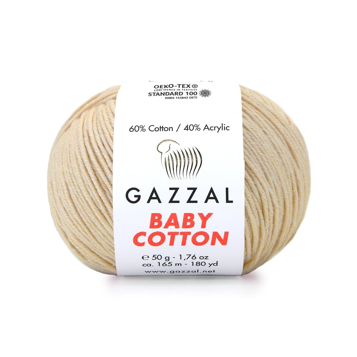 Gazzal Baby Cotton 3445 Sand – babygarn i bomull och akryl