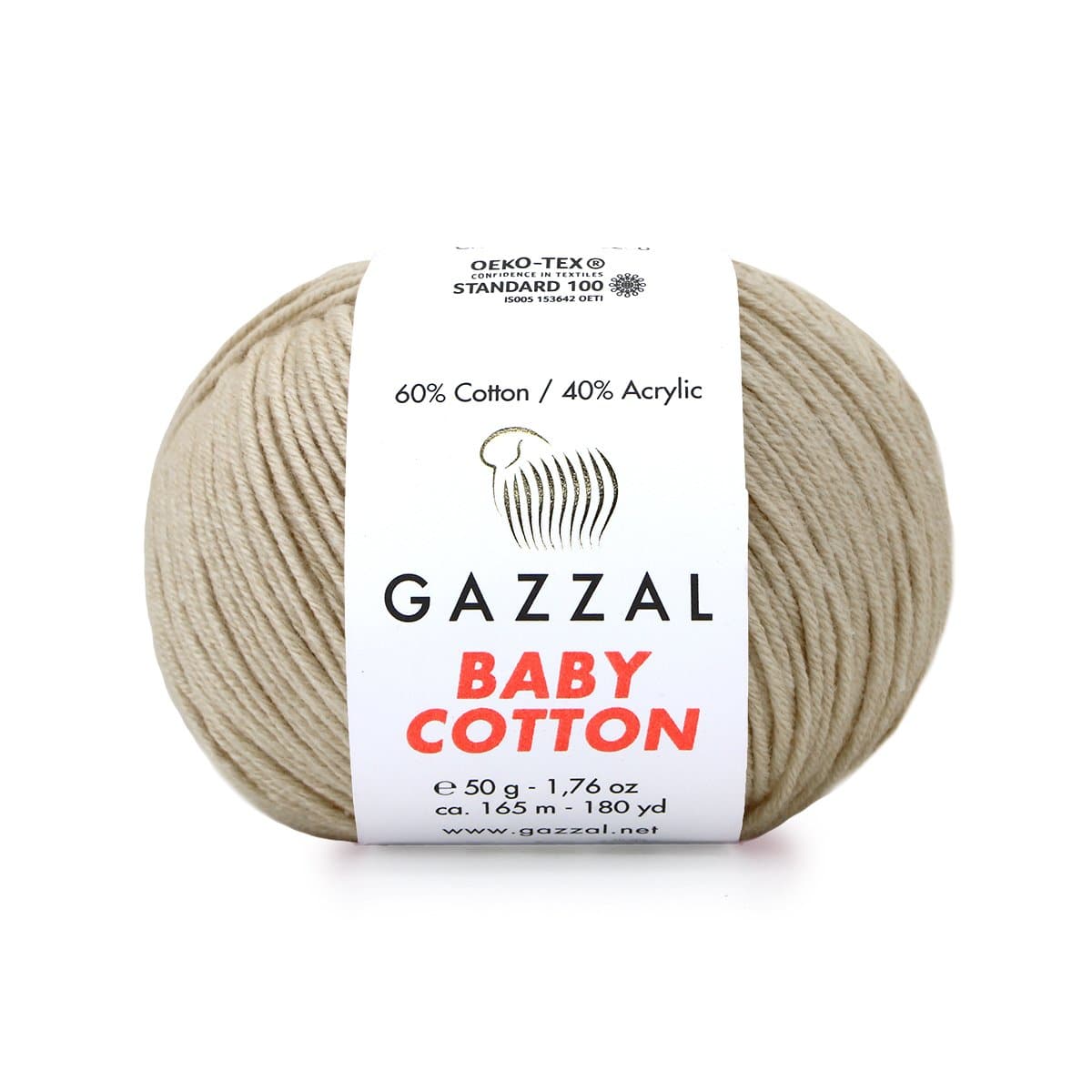 Gazzal Baby Cotton 3446 Beige – babygarn i bomull och akryl