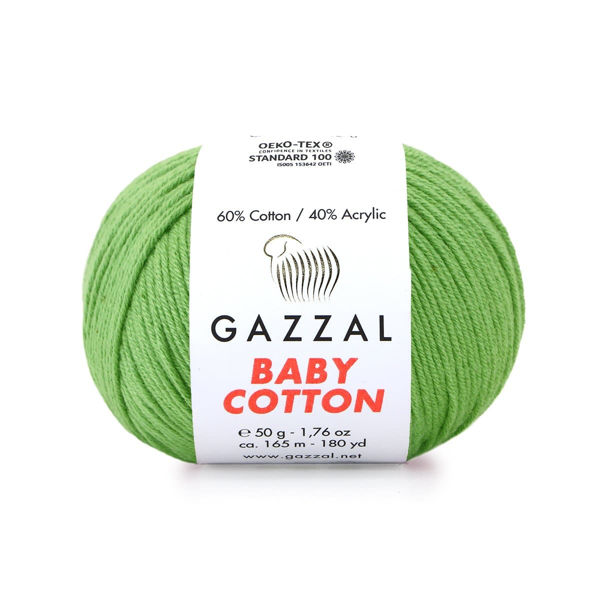 Gazzal Baby Cotton 3448 Gräsgrön – babygarn i bomull och akryl