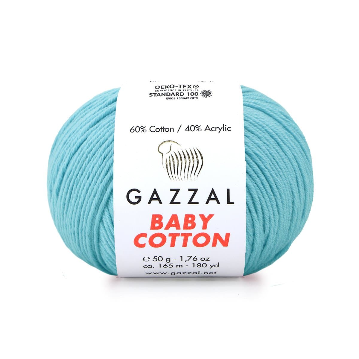 Gazzal Baby Cotton 3451 Turkos – babygarn i bomull och akryl