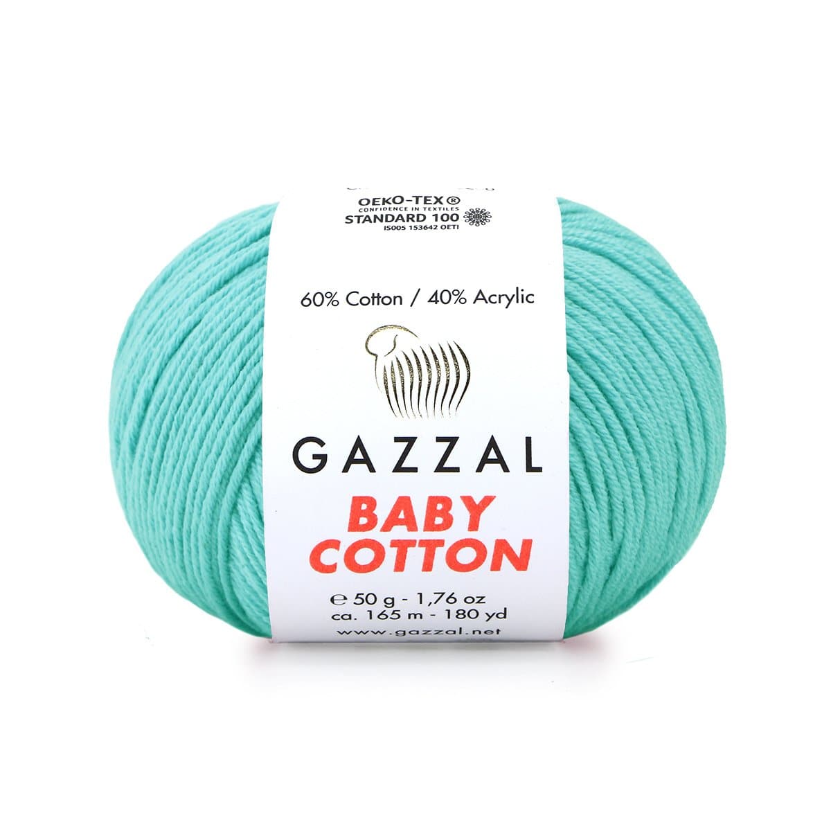 Gazzal Baby Cotton 3452 Aqua – babygarn i bomull och akryl