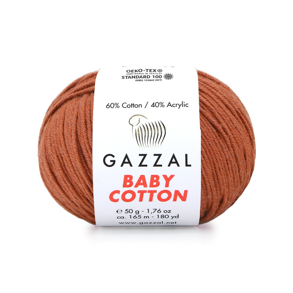 Gazzal Baby Cotton 3454 Kanel – babygarn i bomull och akryl