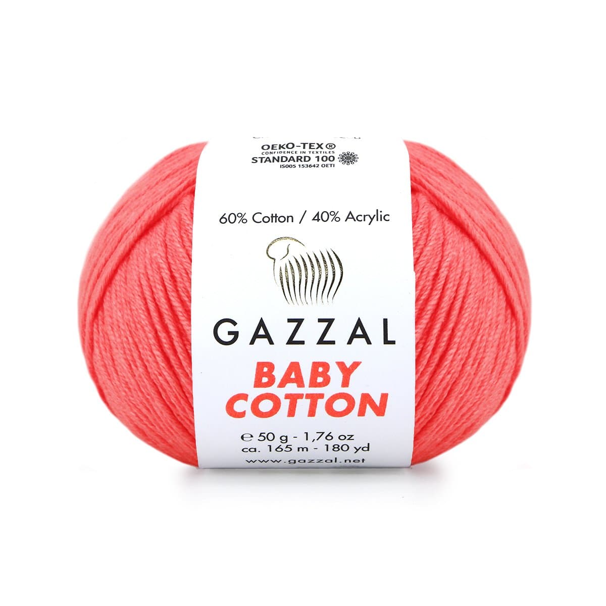 Gazzal Baby Cotton 3460 Vattenmelon – babygarn i bomull och akryl