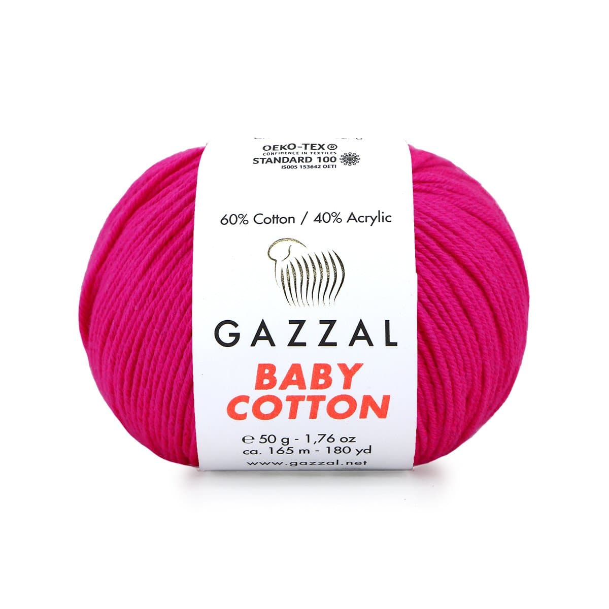 Gazzal Baby Cotton 3461 Fuchsia – babygarn i bomull och akryl