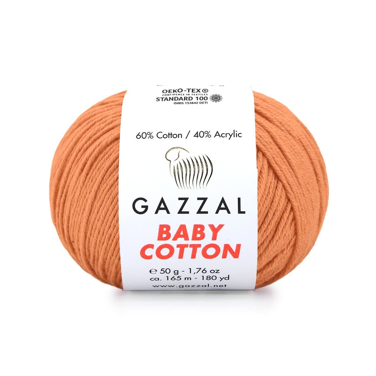 Gazzal Baby Cotton 3465 Orange – babygarn i bomull och akryl
