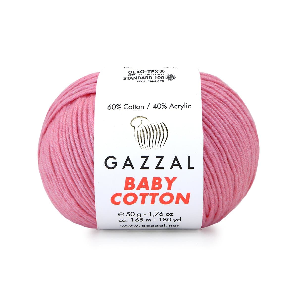 Gazzal Baby Cotton 3468 Godisrosa – babygarn i bomull och akryl