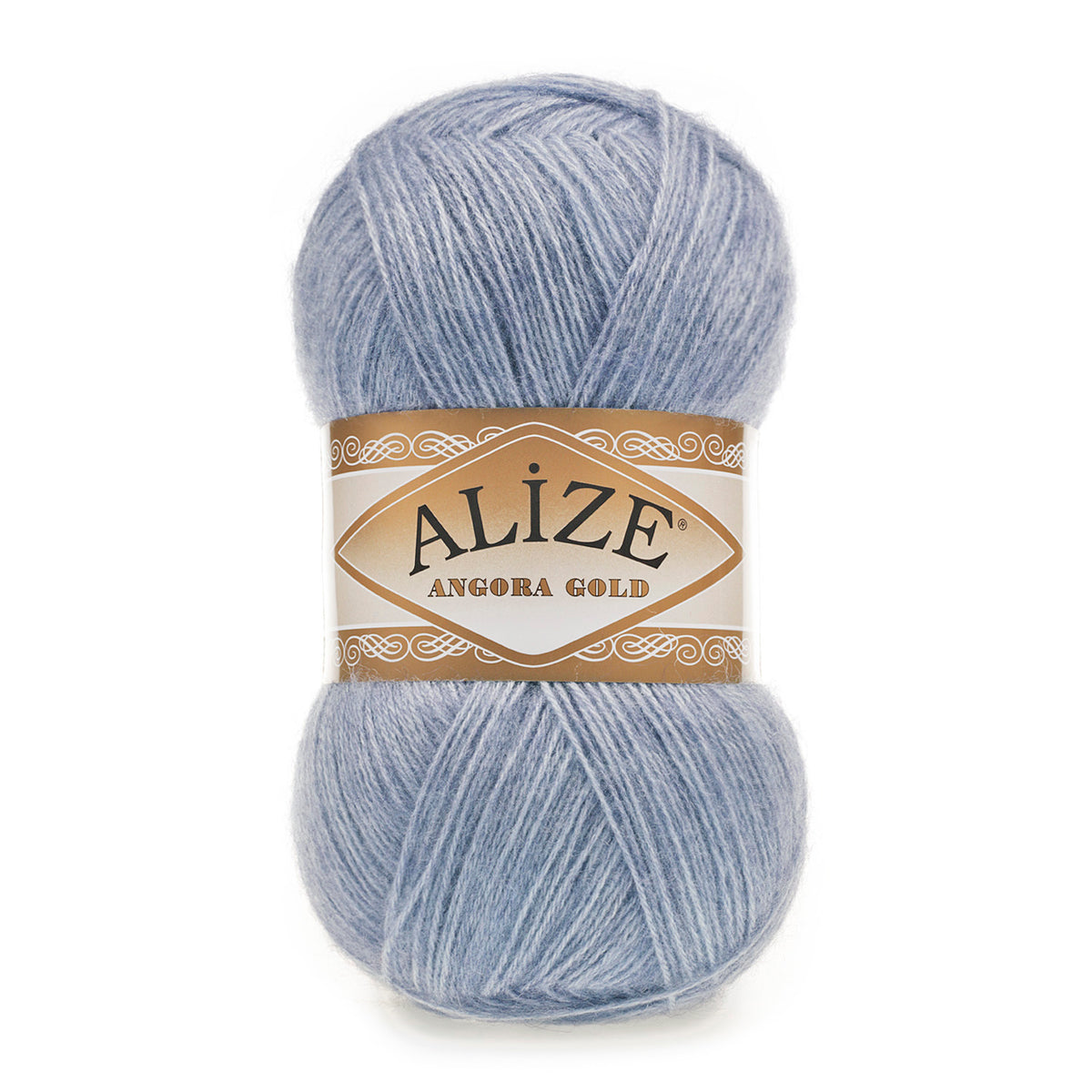Alize Angora Gold 221 Denim clair chiné – fil laine et acrylique aspect mohair
