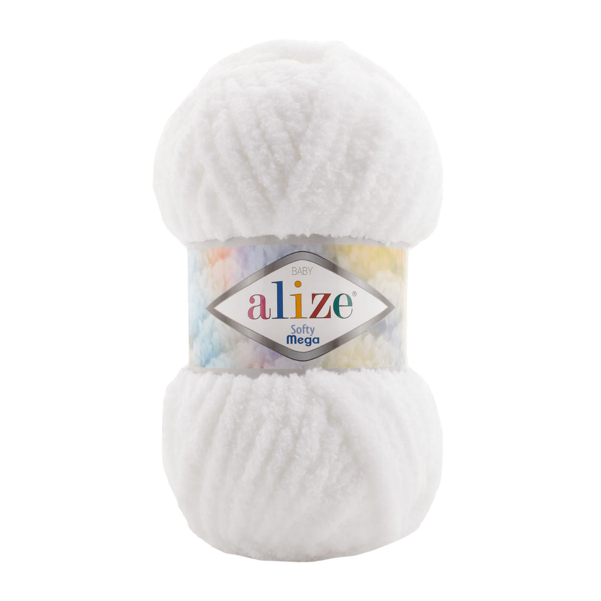 Alize Softy Mega 55 Vit – grovt pälsgarn